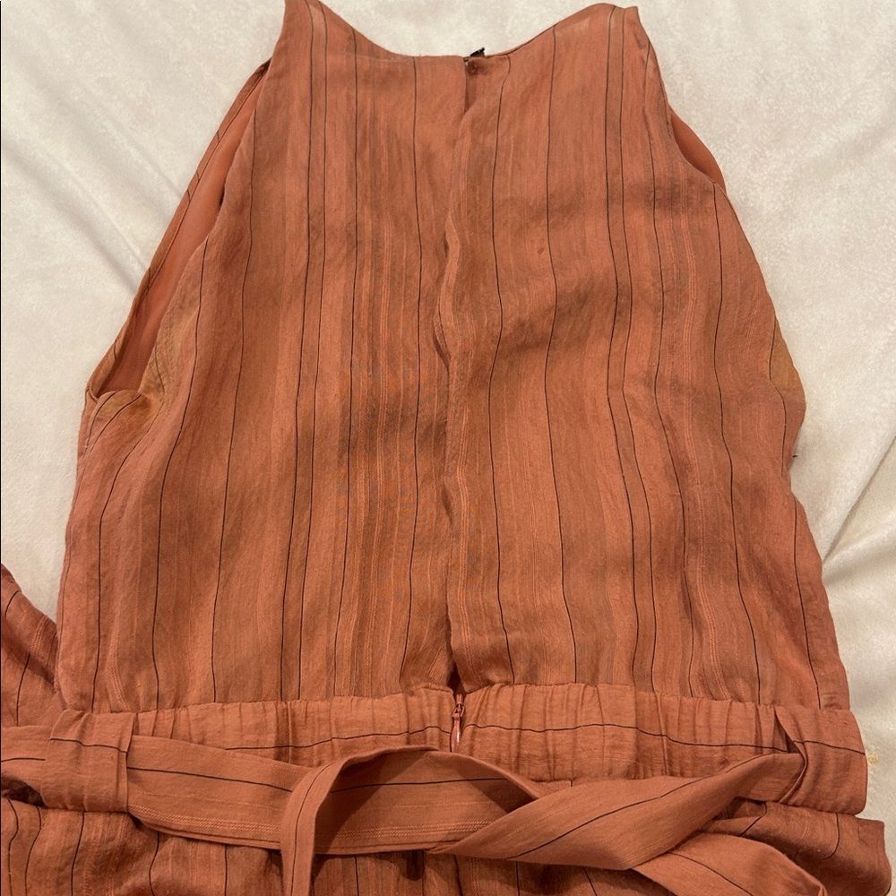 Sandro Elsa crinkled satin halter neck midi dress striped 38 ( size small) - Picture 12 of 12